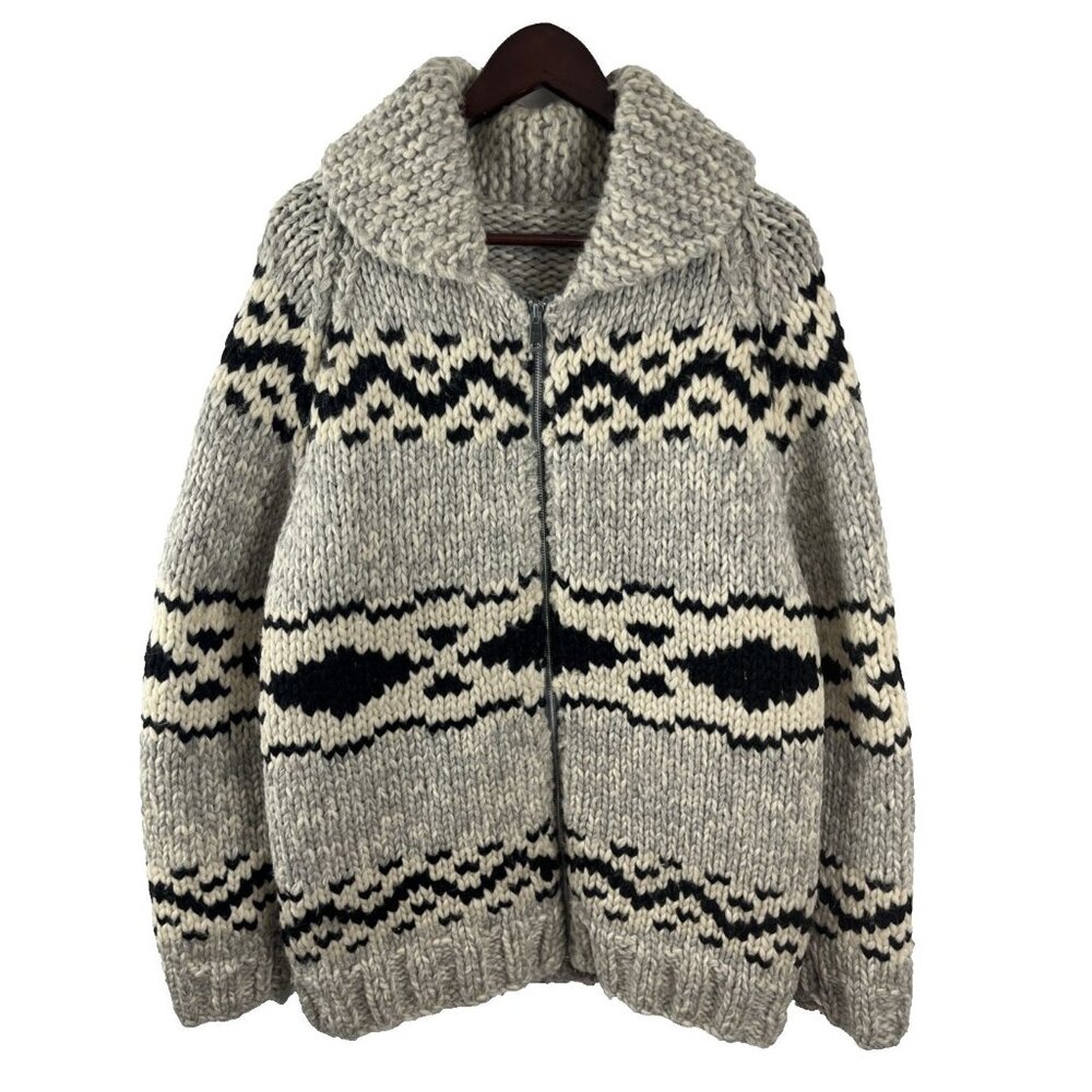 Cowichan Style Vintage Wool Sweater Men’s Large
